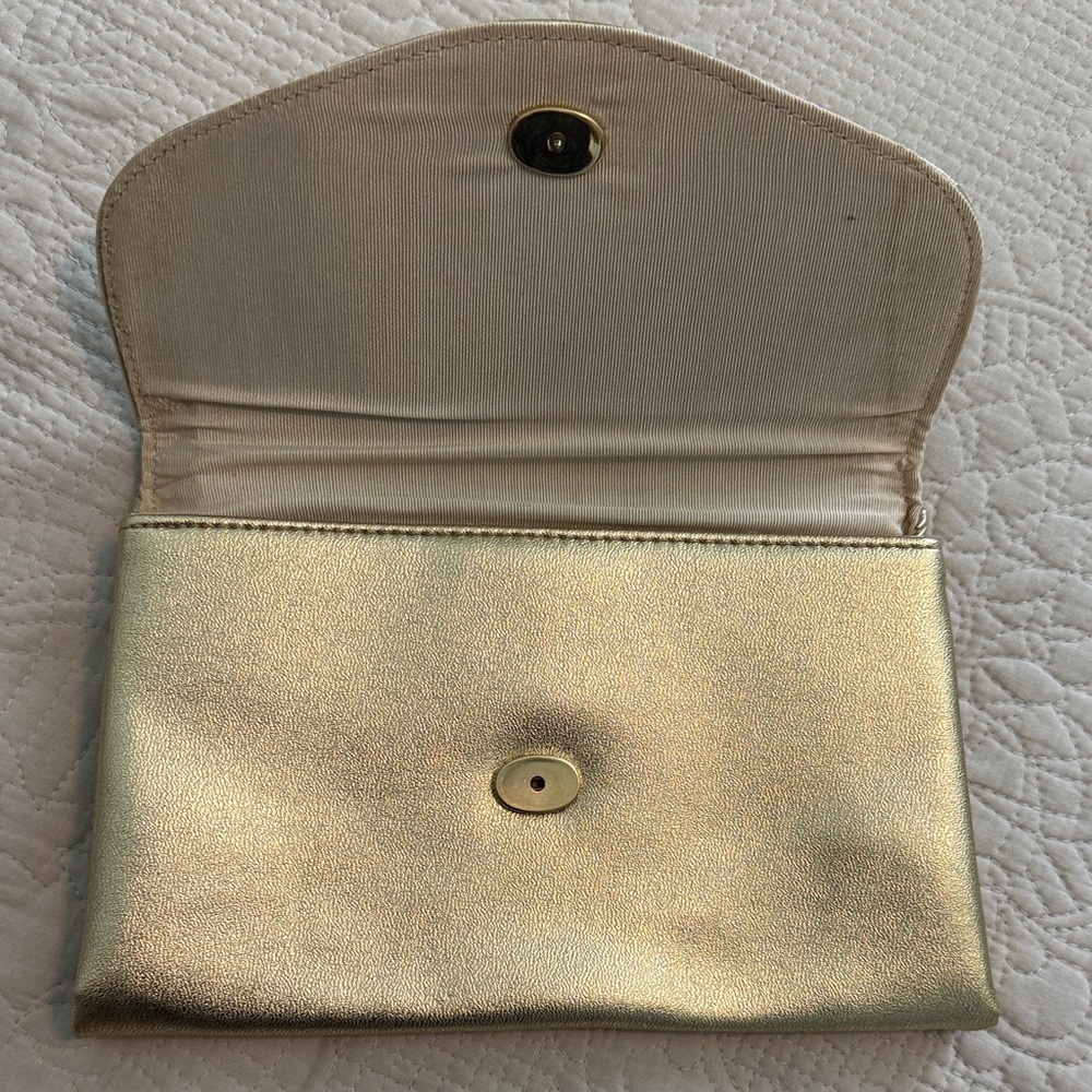 Vintage metallic Gold Clutch evening bag prom✨ - Picture 2 of 6